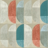 A.S. Creation Vliestapete 375311 - Tapete geometrisches Retro-Muster, Scandinavian Stil, beige, rot, blau