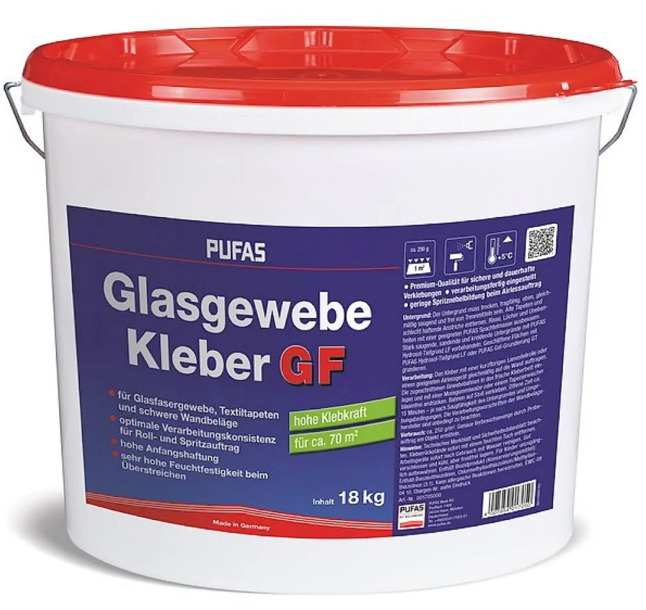 Pufas Glasgewebe-Kleber GF, 18kg