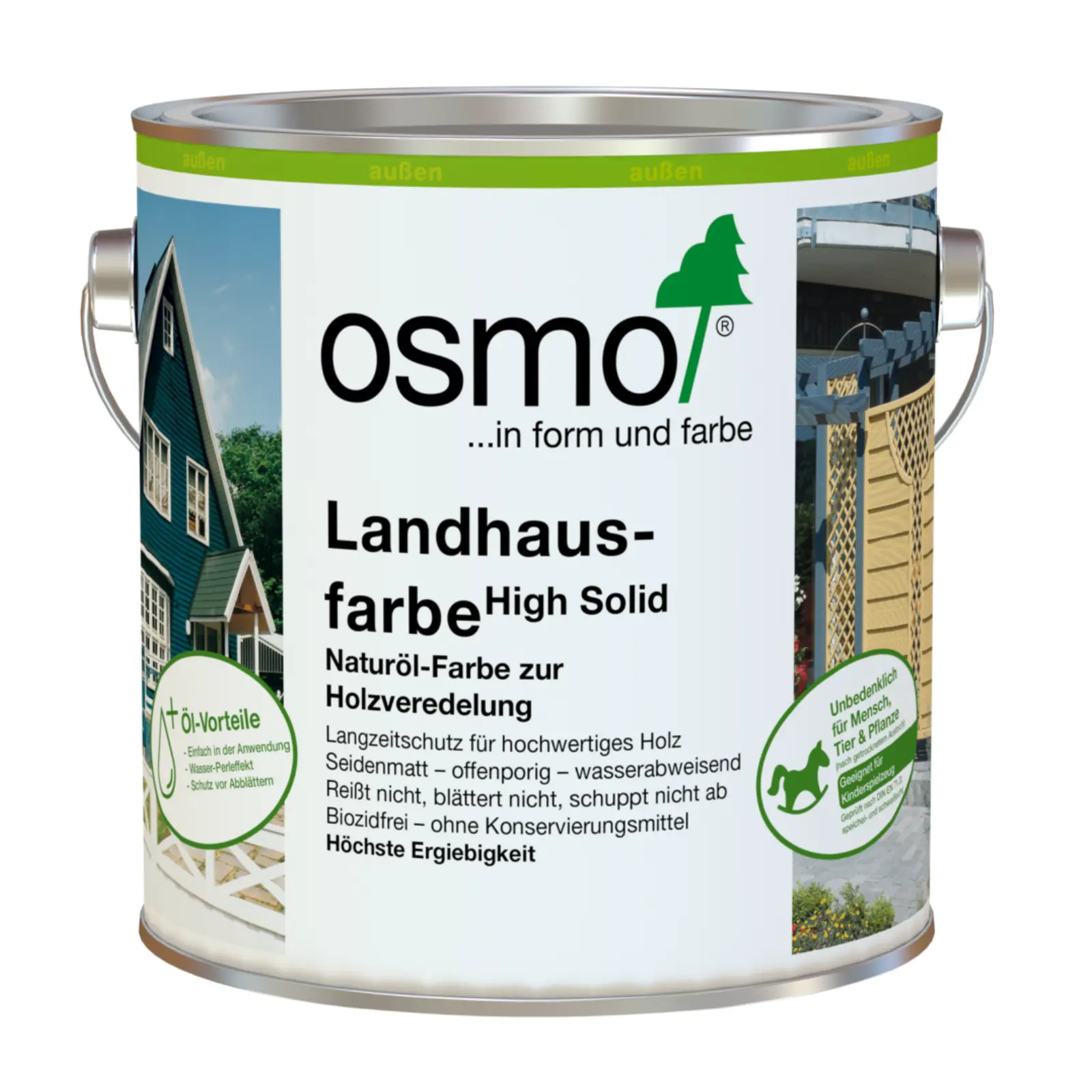 Osmo Landhausfarbe High Solid Farbton 2404 Tannengrün 2,5 Liter