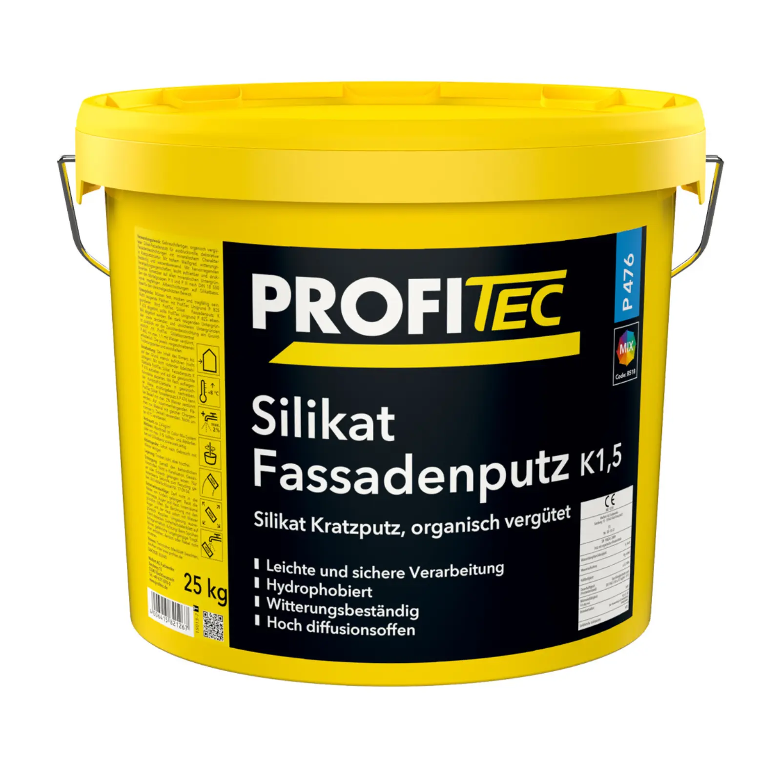 ProfiTec Silikat-Fassadenputz K 20, P476, weiss, 25kg